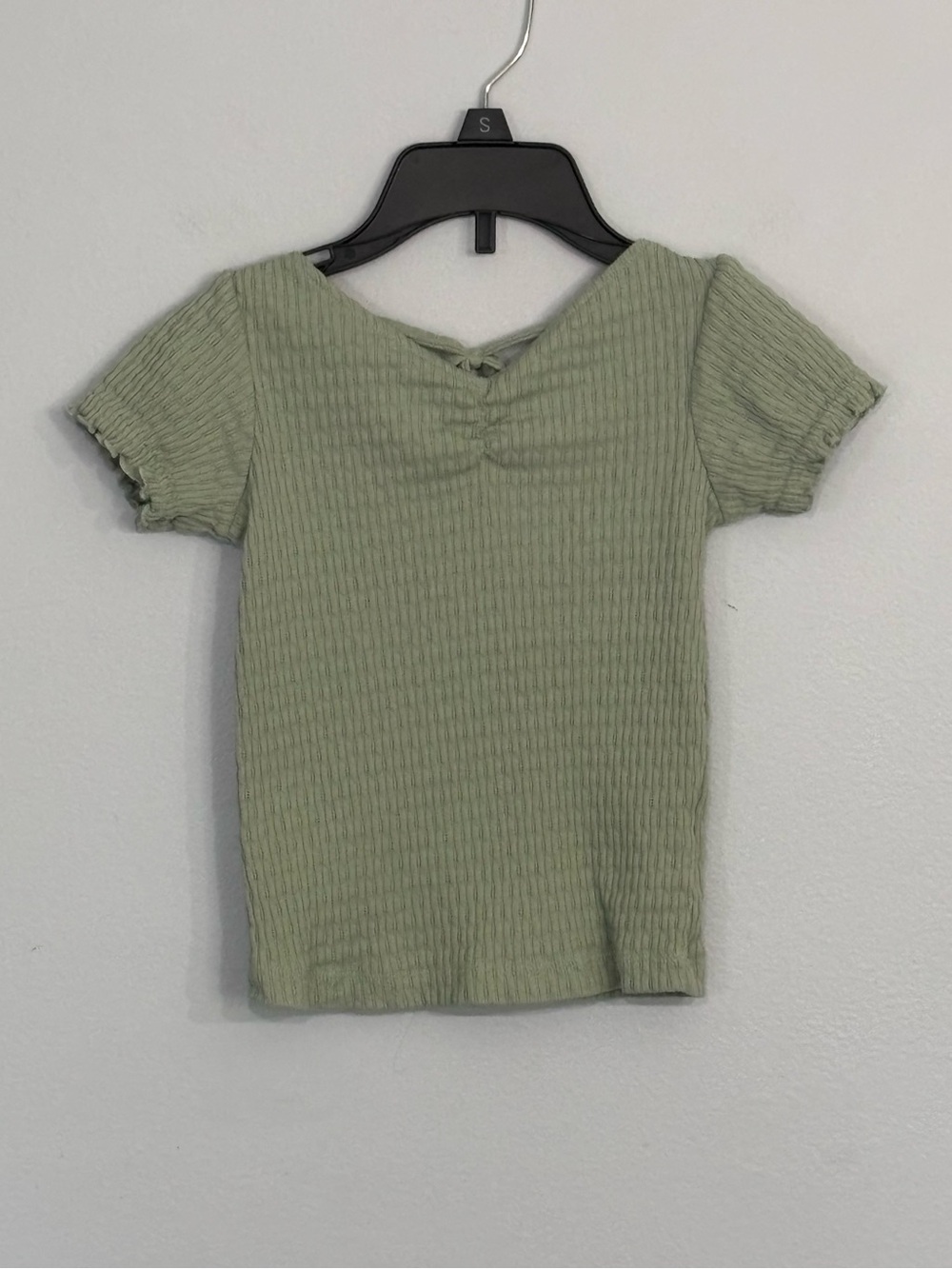 OshKosh B’Gosh Light Sage Ribbed Short Sleeve Summer Casual Top Toddler Girls 3T